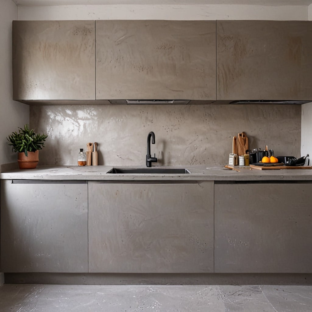 Køkkenkabinetter med microcement